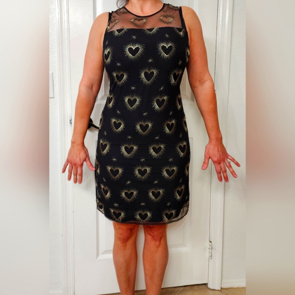 Maison Jules fitted heart print dress size 6